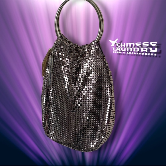 Chinese Laundry Handbags - CL by Chinese Laundry NWT Lavender Silver Mesh Evening Bag